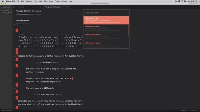 SublimeLinter3 & SublimeLinter-php смотреть онлайн