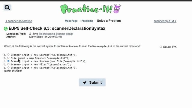 Java Practice It || 6.3 scannerDeclarationSyntax || file processing, scanner, syntax смотреть онлайн