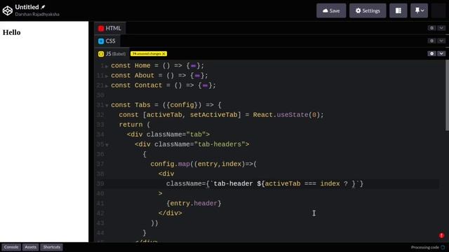 Create Responsive Tabs UI using React.js смотреть онлайн