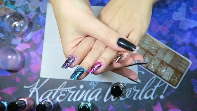 Стемпинг лаком KADS металлик с пластиной Born Pretty BP-L078 с Алиэкспресс / Stamping Nail Art. смотреть онлайн