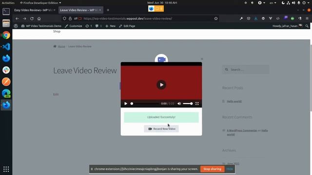 How to upload a pre recorded video | WordPress Video Review Plugin | Video Testimonial Plugin смотреть онлайн
