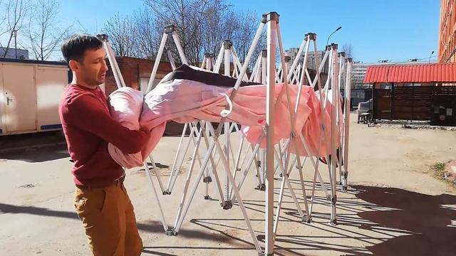 Как сложить крышу шатра 4х8 смотреть онлайн