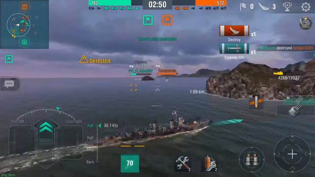 IJN Fubuki (DD-35) 吹雪 Gameplay on World of Warships Blitz смотреть онлайн
