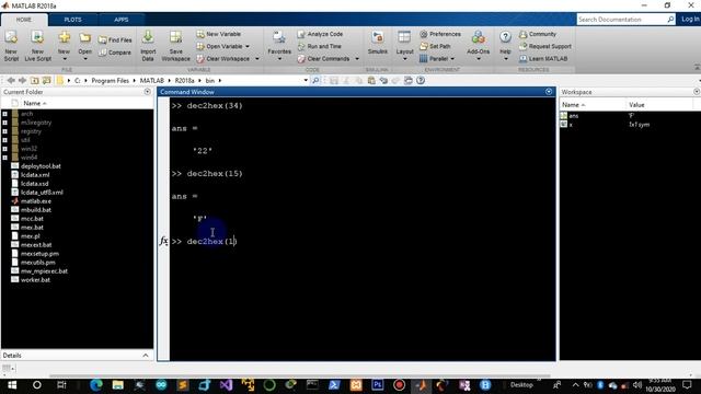 030. Conversion of Hexadecimal to decimal and decimal to hexadecimal in matlab смотреть онлайн