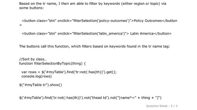 HTML : Sorting a table in JavaScript - hiding table rows with no subsequent rows смотреть онлайн