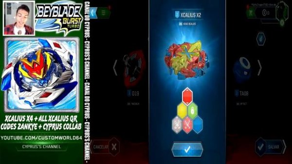XCALIUS X4 QR CODE + ALL XCALIUS COLLAB! BEYBLADE BURST TURBO APP