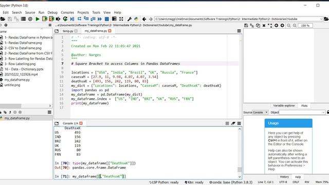 4 - Square Brackets to Subset Pandas DataFrame in Python, Presented by Dr N. Miri смотреть онлайн