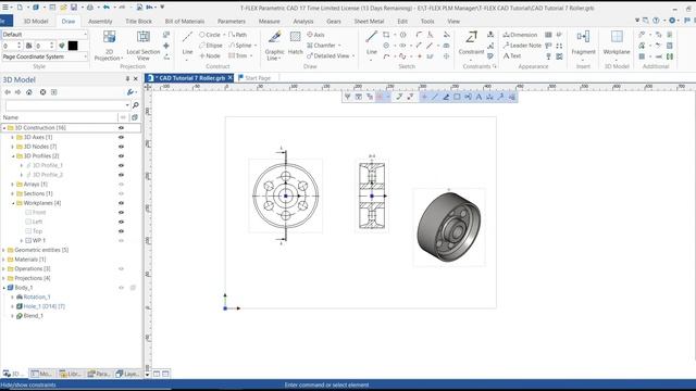 T-FLEX CAD Tutorial #7 | 3D Model Design & Technical 2D Drawing form 3D смотреть онлайн