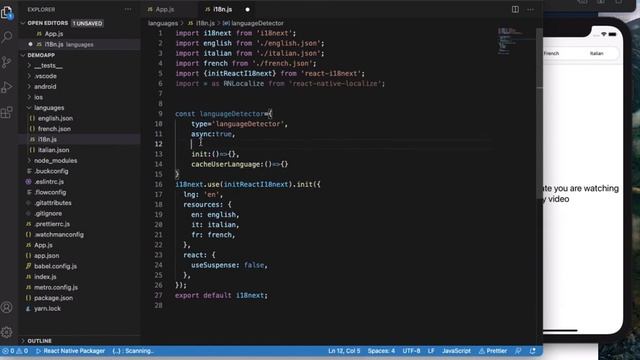 #73 React Native Multi Language App | Language Detector | Part 2 смотреть онлайн