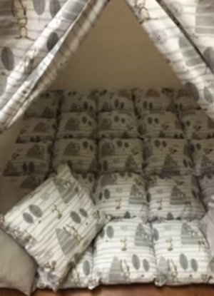 Как сшить пышный коврик для вигвама. Мастер-класс.