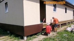 Свайный Фундамент, оформление цоколя металлом