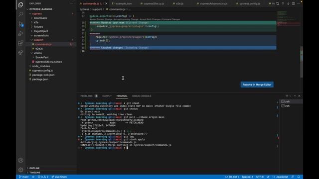 How to fix GIT conflict and other use full GIT command. GIT cli command for every developer. смотреть онлайн