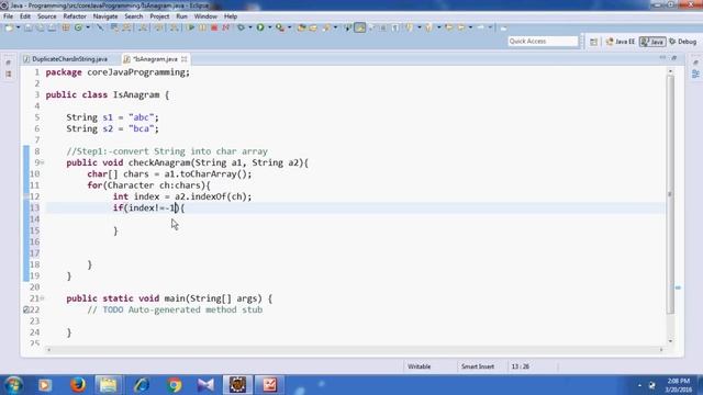 Check IsAnagram programming In Java смотреть онлайн