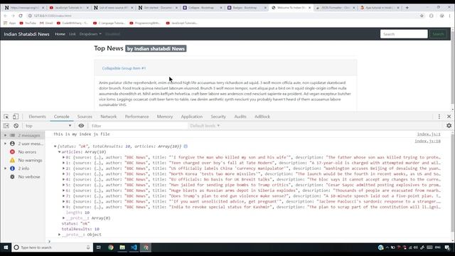 Project 3: Creating a News Website | JavaScript Tutorial In Hindi #40 смотреть онлайн