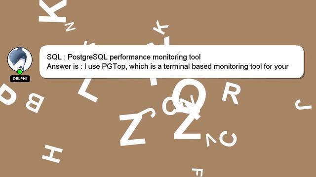 SQL : PostgreSQL performance monitoring tool смотреть онлайн