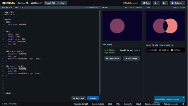 CSS Battle - Overlap | Target #15 | CSS Challenge смотреть онлайн