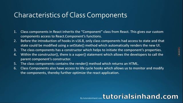 class component in react typescript | Characteristics of Class Components in React смотреть онлайн