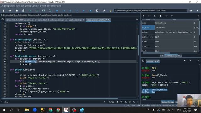 Trích xuất dữ liệu đa luồng multithread với Selenium Python | Multithread Web Scraping with Seleniu смотреть онлайн