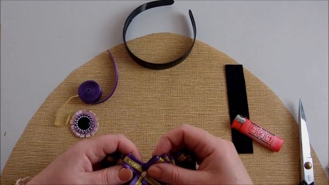 Ободок из бейки, канзаши, МК смотреть онлайн