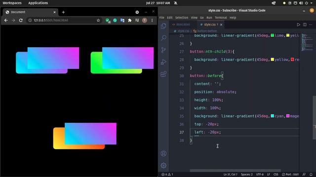 CSS Amazing Button Animation Hover Effect | Box Shadow Glowing Gradient Using HTML CSS смотреть онлайн
