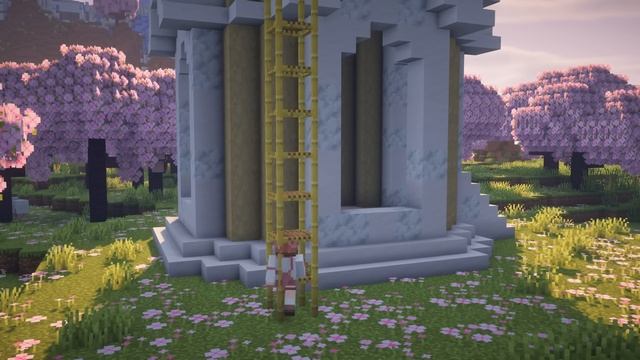 Minecraft | How to Build a Cherry Blossom Gazebo (Enchanting Room) смотреть онлайн