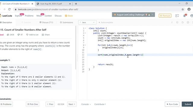 LeetCode 315 | Count of Smaller Numbers After Self (Algorithm Explained | Extended Merge Sort) смотреть онлайн