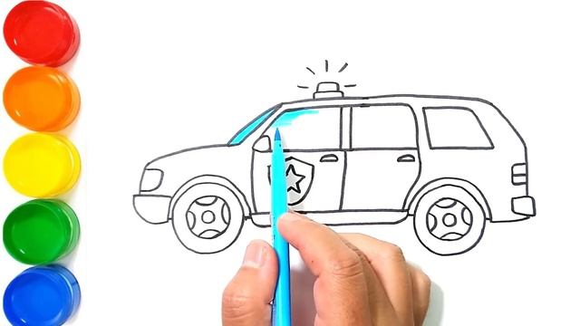 Menggambar dan Mewarnai Mobil Polisi - Police car drawing смотреть онлайн