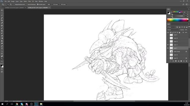 Как нарисовать персонажа. От наброска до чистового лайна. Денис Пампуха. SmirnovSchool