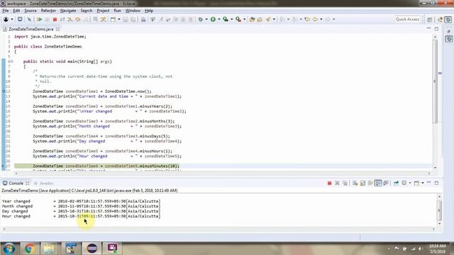 How to subtract year, month etc from current date and time using minus methods of ZonedDateTime? смотреть онлайн