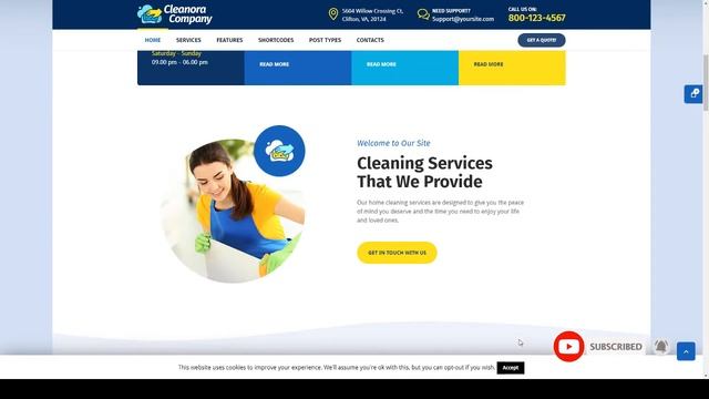 Cleanora - Cleaning Services Theme WordPress смотреть онлайн