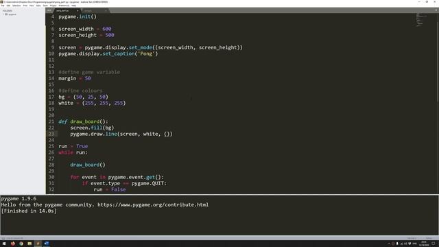 Pygame Pong Beginner Tutorial in Python - PART 1 | Initial Setup смотреть онлайн