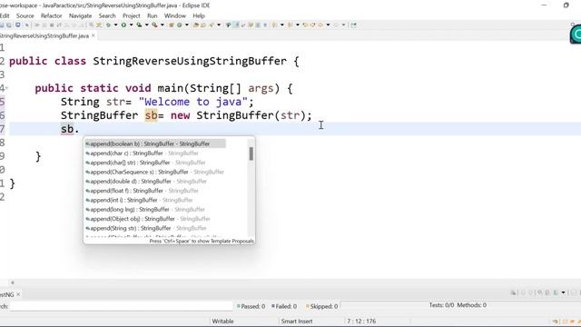 Reverse String Using StringBuffer in java | reverse string | Program for reverse string in java | смотреть онлайн