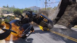 GTA 5 CRUSHING RHINO TANK CRASHES - IMPACT COMPILATION #28