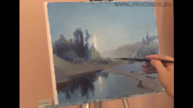 Урок живописи маслом Лунная ночь в лесу смотреть онлайн