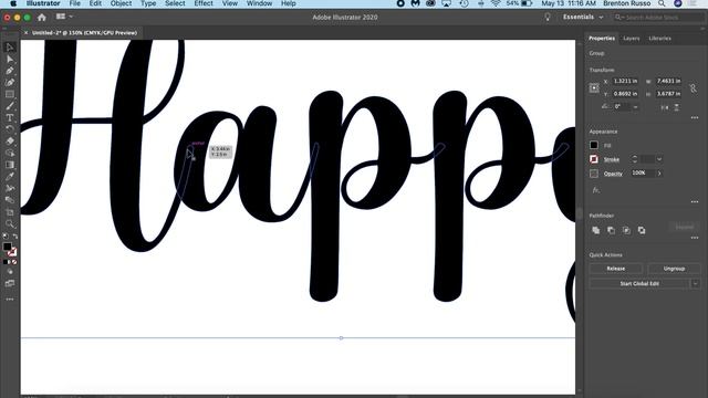 How to Unite Script Fonts in Adobe Illustrator смотреть онлайн