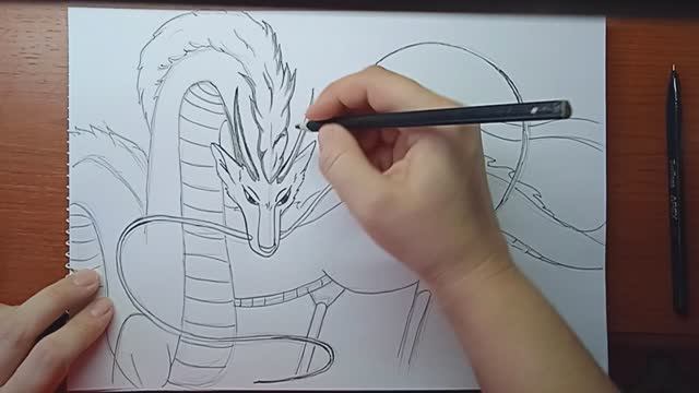 Унесенные призраками // Sen to Chihiro no kamikakushi // как нарисовать Хаку \\ Нарисовать дракона смотреть онлайн