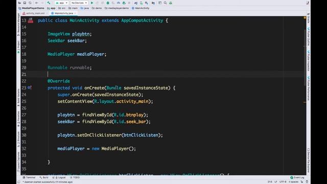 Simple Media player with SeekBar in Android studio 2020 смотреть онлайн