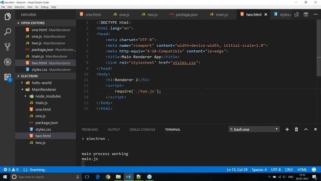 Electron Js Tutorial - 3 - Main And Renderer Process