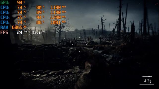 Battlefield 1: Intel UHD Graphics + i5-1035G1 смотреть онлайн