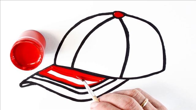 Как нарисовать кепку / мультик раскраска кепка для детей / учим цвета смотреть онлайн