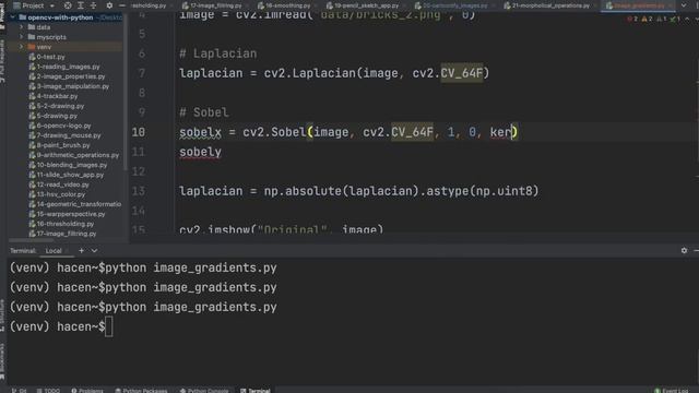 OpenCV with Python | 20-Image Gradient Operations (Laplacian and Sobel) смотреть онлайн