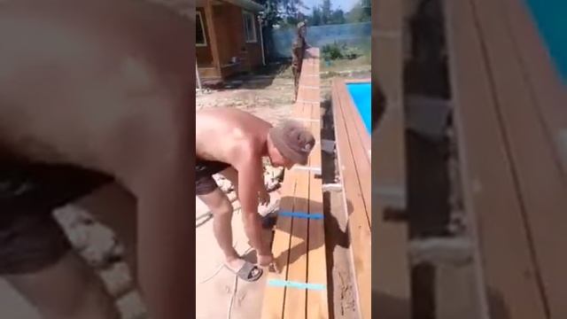 Отделка стационарного бассейна лиственницей смотреть онлайн