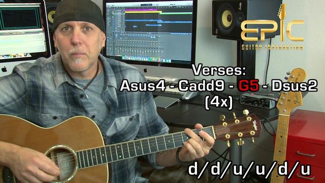 Staind Its Been Awhile EZ guitar song lesson with TABS and strum patterns смотреть онлайн