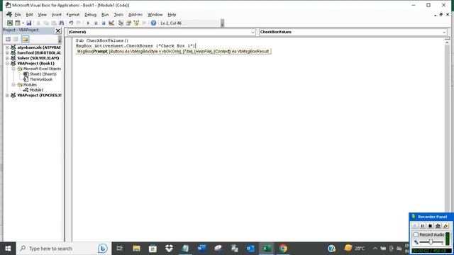 Form control Check Box values in Excel VBA смотреть онлайн