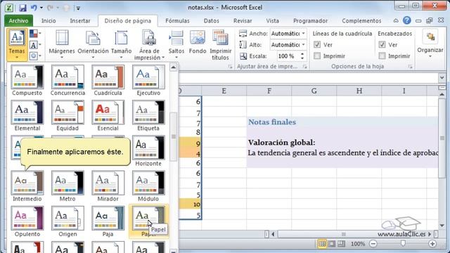 Curso de Excel 2010. 7.7. Temas. смотреть онлайн