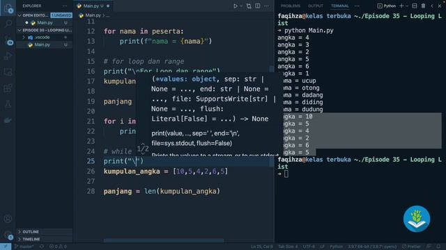 Belajar Python [Dasar] - 35 - Looping List dan Enumerate смотреть онлайн