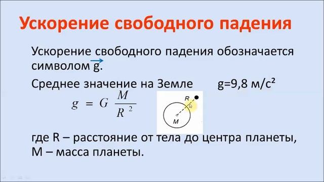 Свободное падение тел. Физика 9 класс смотреть онлайн