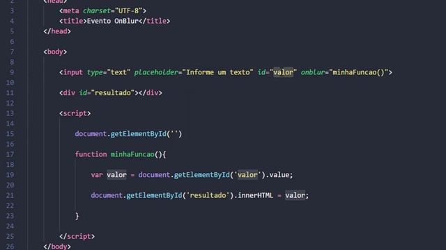 Javascript e HTML para iniciantes - #11 - Evento OnBlur e focus смотреть онлайн