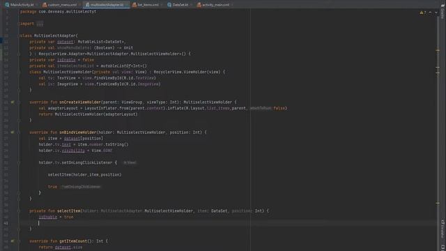 Multiselect Items on long press | RECYCLER VIEW | Kotlin смотреть онлайн