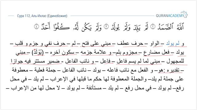 Грамматический разбор суры аль-Ихлас (Единобожие) - часть 02 смотреть онлайн
